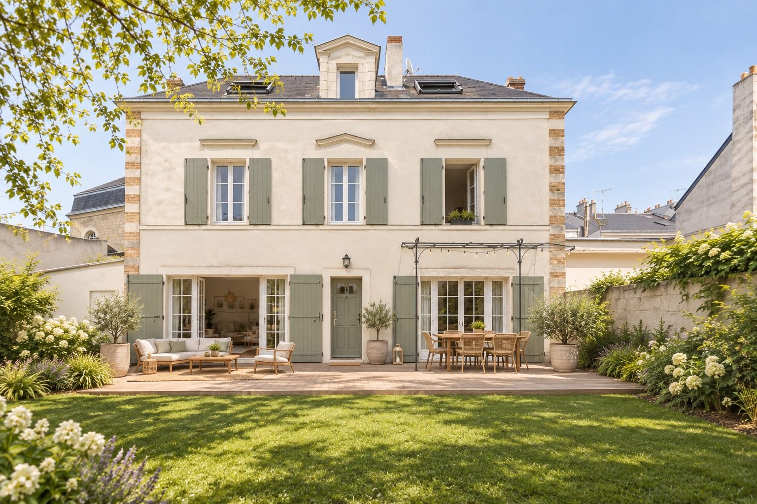 Maison claire avec jardin